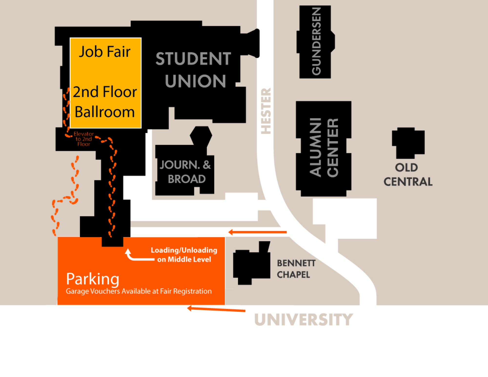 Student Union Parking Garage map